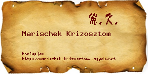 Marischek Krizosztom névjegykártya